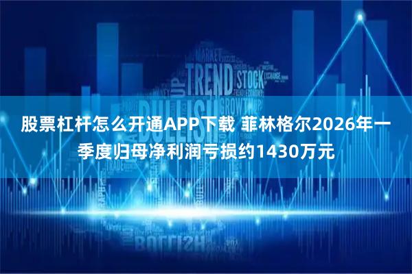 股票杠杆怎么开通APP下载 菲林格尔2026年一季度归母净利润亏损约1430万元